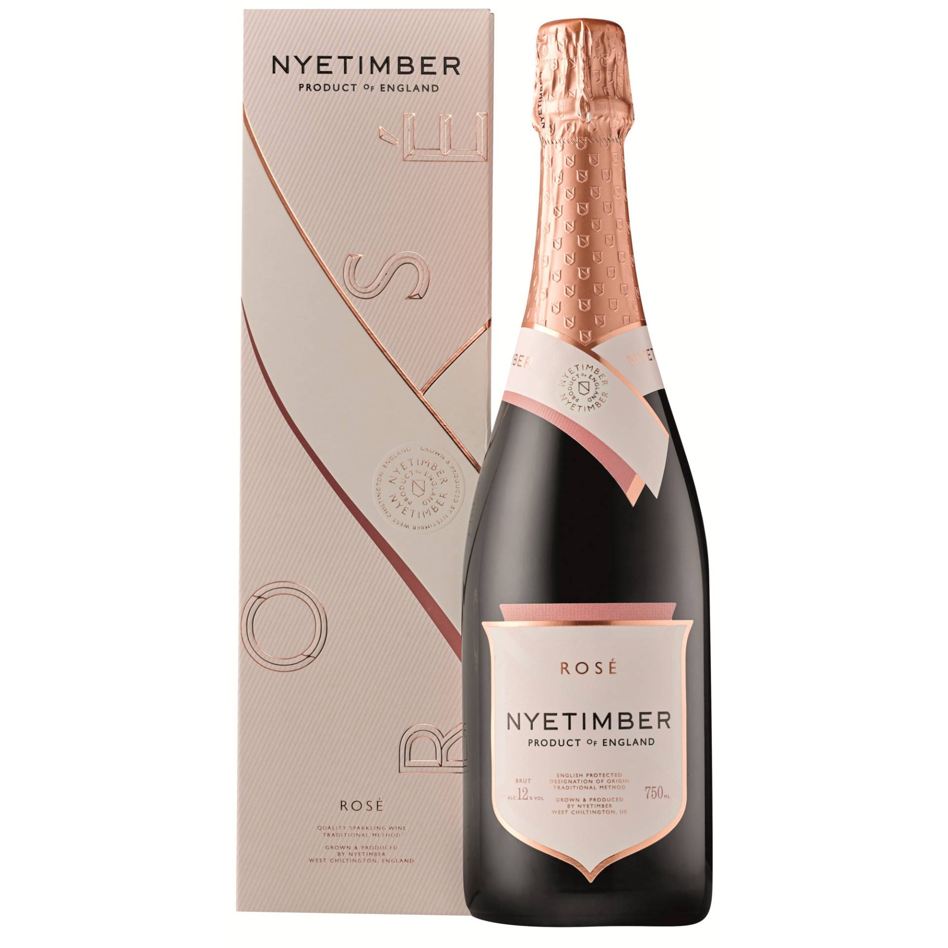 Nyetimber Rosé Brut, England PDO, Traditional Method,Geschenkverpackung, England, Schaumwein von Véritable Négociant GmbH & Co.KG, Hauptstraße 7, 65347 Eltville am Rhein, Deutschland