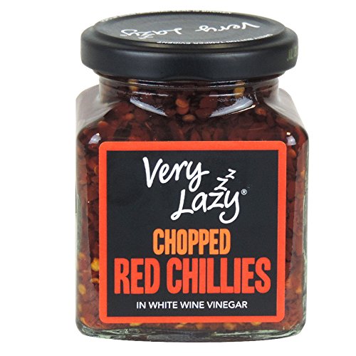 Very Lazy - Chopped Red Chillies in White Wine Vinegar - 190g (Case of 6) von Very Lazy