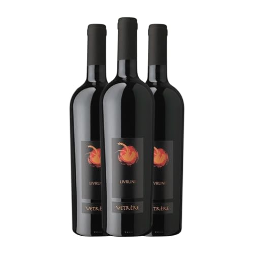 Vetrère Livruni Primitivo Salento 75 cl Rotwein (Karton mit 3 Flaschen von 75 cl) von Vetrère