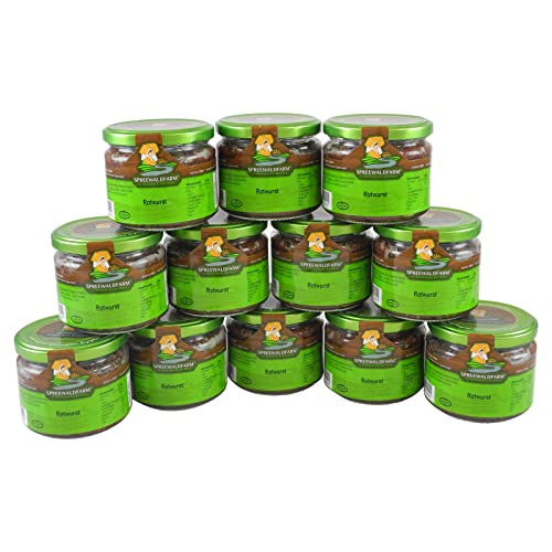 Original Spreewälder Rotwurst 12er Pack (12 Gläser à 250 g) von Vetschauer Wurstwaren