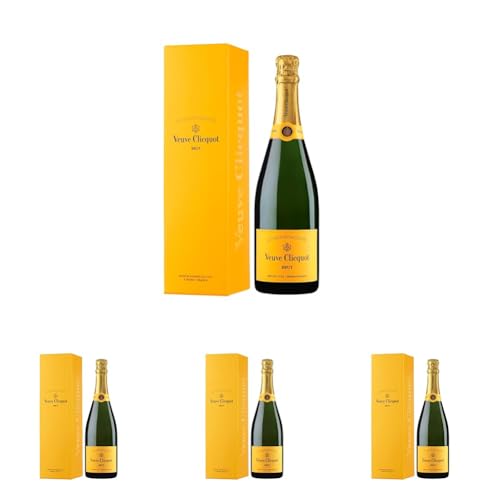 Veuve Clicquot Yellow Label Brut Champagner mit Geschenkverpackung, 750mL (Packung mit 4) von Veuve Clicquot