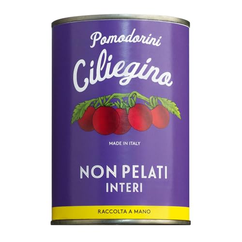 Viani | Italienische Kirschtomaten ungeschält | Pomodorini Ciliegino aus Kampanien | feine Fruchtigkeit und Süße | 400g Dose von Viani