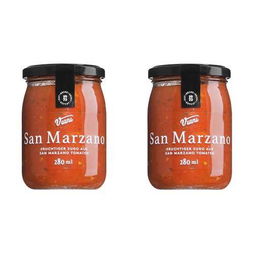 Viani | Sugo aus San Marzano Tomaten | fruchtige Sauce aus italienischen Tomaten, Olivenöl, Knoblauch und Basilikum | 2 x 280ml Glas von Viani