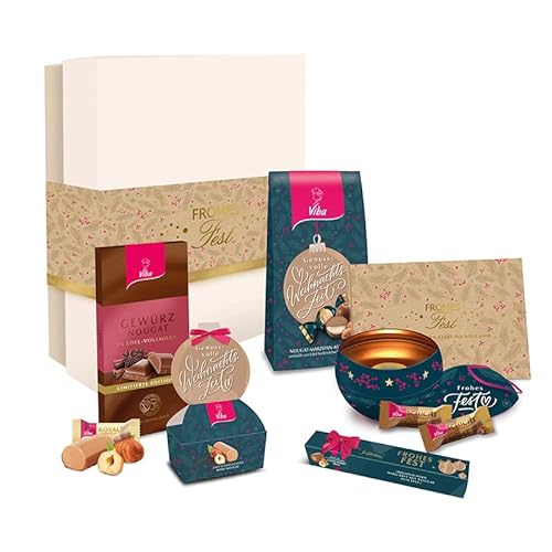 Viba Geschenkbox Weihnachten mit Nougat & Schokolade ("Frohes Fest", 355 g) von Viba