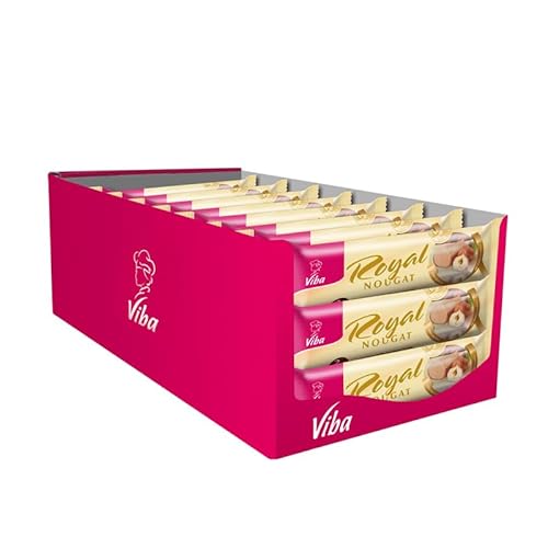 Viba Nougat Jumbo Stangen/Riegel 3er Pack im Karton (24 x 135 g, Royal Stange) von Viba