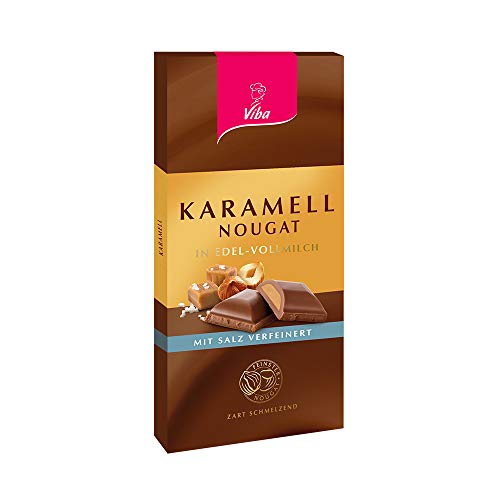 Viba Nougat-Schokoladen Tafel (Karamell-Salz Nougat, 100 g) von Viba