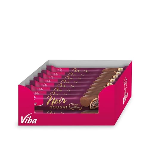 Viba Nougat Stangen/Riegel im Karton (16 x 40 g, Noir Stange) von Viba