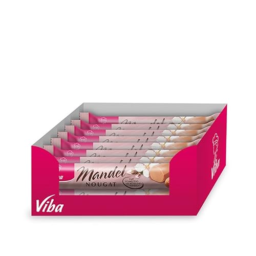 Viba Nougat Stangen/Riegel im Karton (16 x 45 g, Mandel Stange) von Viba