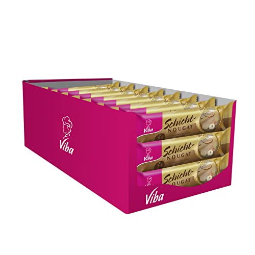 Viba Nougat Jumbo Stangen/Riegel 3er Pack im Karton (24 x 120 g, Schicht Riegel) von Viba