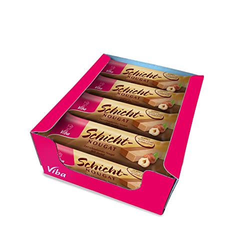 Viba Nougat Stangen/Riegel im Karton (20 x 40 g, Schicht Riegel) von Viba