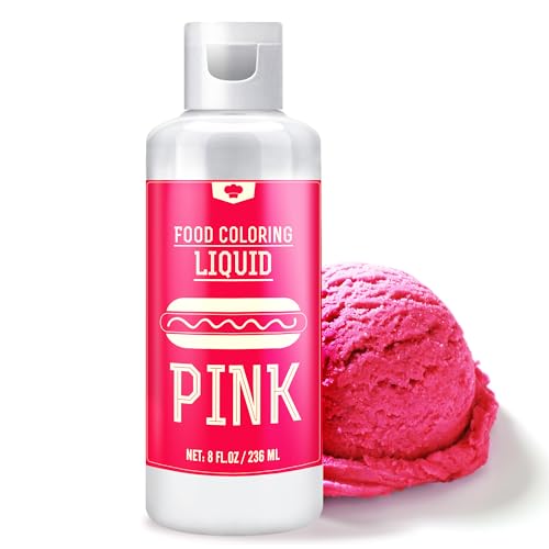 Lebensmittelfarbe - 240ml Flüssige Lebensmittel Farben zum Backen, Kuchen Dekorieren, Zuckerguss, Kekse und Macaron - Zuckerfrei Food Coloring für Getränken, Osterei, Seifen und Basteln (Pink) von Vibrandye