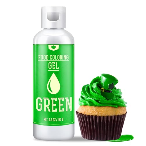 Lebensmittelfarbe Gel - 150g Konzentrierte Gel Lebensmittel Farben zum Backen, Kuchen Dekorieren, Kekse und Macaron - Zuckerfrei Food Coloring für Getränken, Osterei, DIY Seifen und Basteln (Grün) von Vibrandye