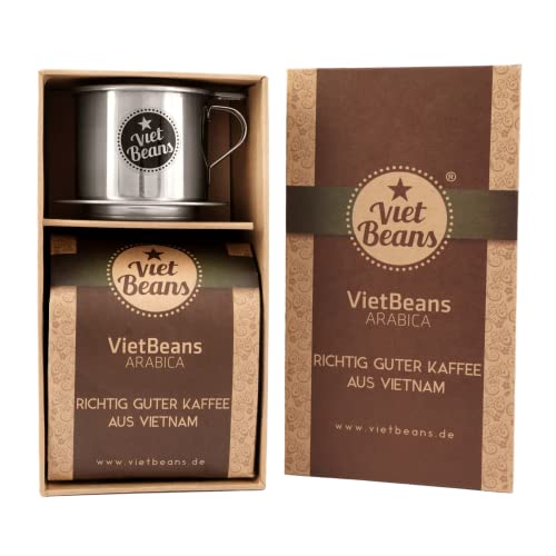 VietBeans 100% Arabica Bohne Geschenkset - Espresso Bohnen säurearm - Fruchtiger Hochlandkaffee mit Nebennote Karamell und Honig - Leicht bittere Süße - Giftset Bohne von VietBeans