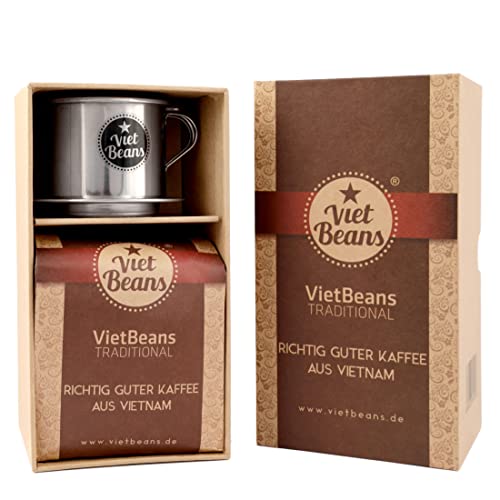 VietBeans Traditional - Hochwertiger vietnamesisches Kaffeegeschenk - Ganze Bohne - Kaffee Vietnam - 250g von VietBeans