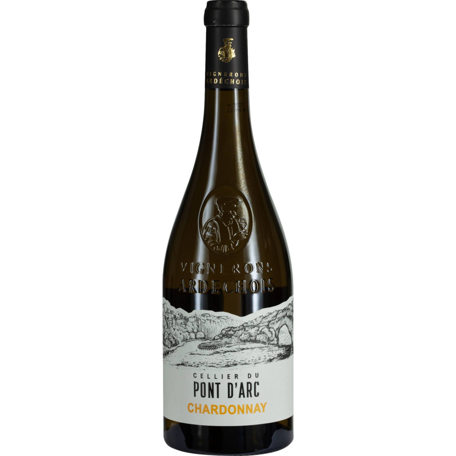 Cellier du Pont d'Arc Chardonnay, Ardèche IGP, Rhône, 2022, Weißwein von Vignerons Ardéchois 107 Avenue de Vallon – BP 8 – 07120 RUOMS