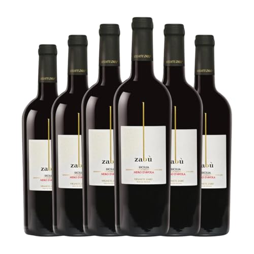 Zabù Nero d'Avola Sicilia 75 cl Rotwein (Karton mit 6 Flaschen von 75 cl) von Vigneti Zabù