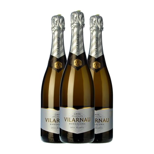 Vilarnau Brut Cava Reserve 75 cl Weißer Sekt (Karton mit 3 Flaschen von 75 cl) von Vilarnau