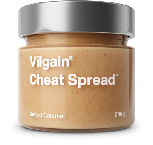 Vilgain® Cheat Spread - Vegane Protein Haselnusscreme, hochwertiges Eiweiß | 100% natürlich, ohne künstliche Zusatzstoffe | Heißluftgeröstete Nüsse für ultrafeine Konsistenz | Salzkaramell, 200g von Vilgain