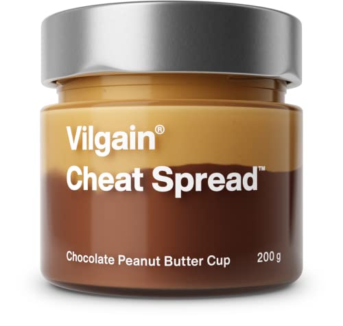 Vilgain® Cheat Spread - Vegane Protein Haselnusscreme, hochwertiges Eiweiß | 100% natürlich, ohne künstliche Zusatzstoffe | Heißluftgeröstete Nüsse | Schokocupcake Erdnusscreme, 200g von Vilgain