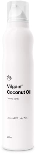 Vilgain® BIO Kokosöl Spray | Natürliches Öl-Kochspray | Sprühflasche | 100% reines Öl aus biologischem Anbau | Für gesundes Kochen und Braten | Getrenntes Treibmittel, 200 ml von Vilgain