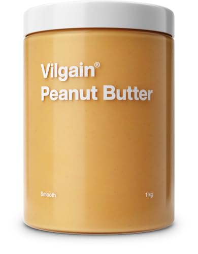 Vilgain BIO Erdnussbutter 1kg – 100% natürlich, ohne Zucker & Palmöl, vegan, crunchy, reich an Eiweiß & Vitaminen, Bio-Qualität, ideal für Brotaufstriche, gesunde Rezepte & Snacks (1000g, Feine) von Vilgain