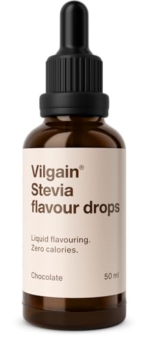 Vilgain Stevia Drops ⁠–⁠ natürlicher Süßstoff in 5 tollen Geschmacksrichtungen, ohne Kalorien, erhöht nicht den Blutzucker, Schokolade von Vilgain