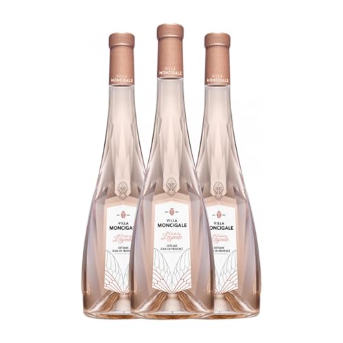 Villa Moncigale. Rose Côtes de Provence Jung 75 cl Rosé-Wein (Karton mit 3 Flaschen von 75 cl) von Villa Moncigale