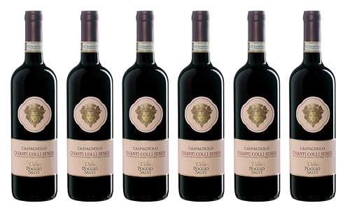 6x 0,75l - 2022er - Villa Poggio Salvi - Caspagnolo - Chianti Colli Senesi D.O.C.G. - Toscana - Italien - Rotwein trocken von Villa Poggio Salvi