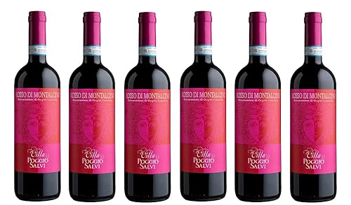 6x 0,75l - 2023er - Villa Poggio Salvi - Rosso di Montalcino D.O.P. - Toscana - Italien - Rotwein trocken von Villa Poggio Salvi