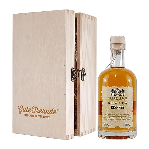 Villa Rillago Riserva Grappa mit Geschenk-Holzkiste von Villa Rillago