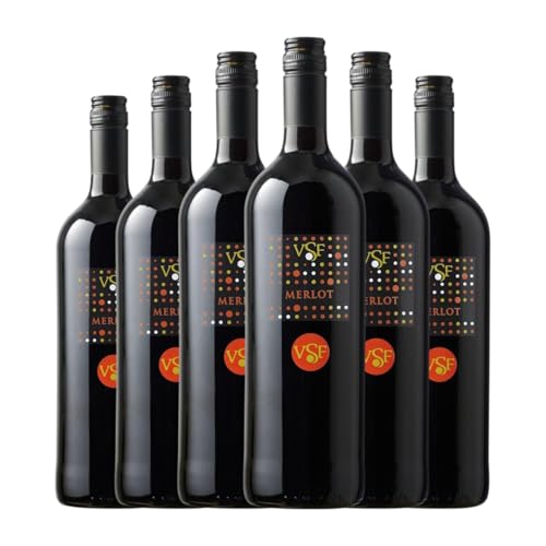 Villa Santa Flavia Merlot Venezia 1 L Rotwein (Karton mit 6 Flaschen von 1 L) von Villa Santa Flavia