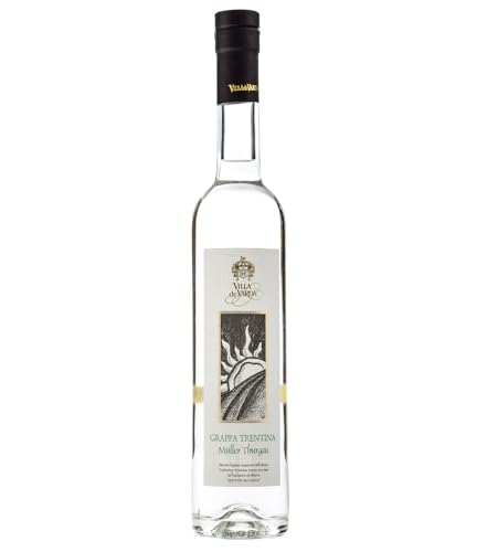 Villa de Varda Grappa Müller Thurgau Mezzolitro - Klarer, eleganter Grappa aus dem Trentino / 40% Vol. / 0,5 Liter-Flasche von Villa de Varda