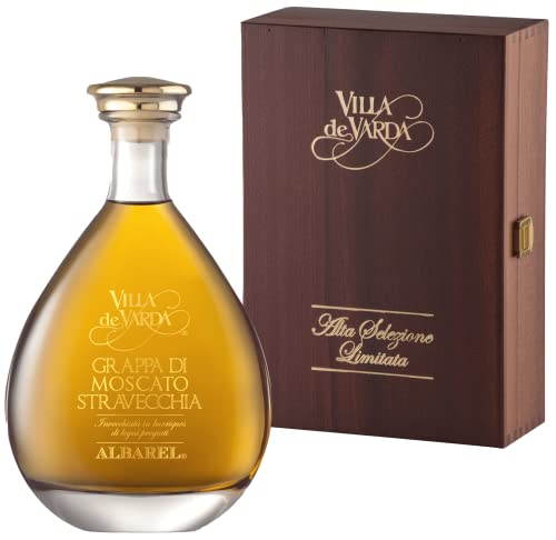 Villa de Varda Grappa di Moscato Stravecchia Albarel in Mahagoniholzkiste 40 % vol (1 x 70 cl) von Villa de Varda