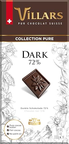 Villars Collection Pure Dark Schweizer Schokolade 72% 100g von Villars