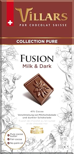 Villars Collection Pure Fusion Milk & Dark Schweizer Schokolade 100g von Villars