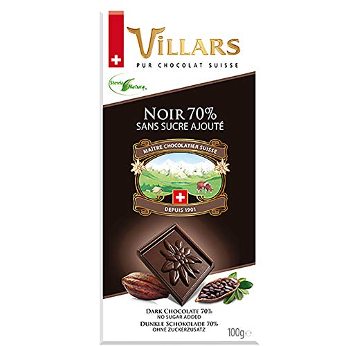 Villars Dunkle Schokolade 70% Stevia Natura 100 g von Villars