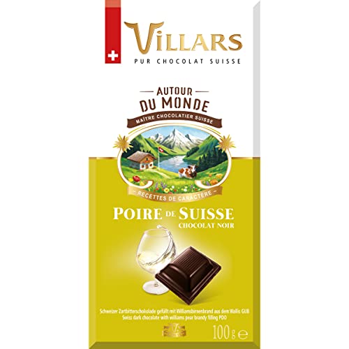 Villars Schweizer Dunkle Schokolade mit Williams-Birnenlikör-Füllung 100g von Villars