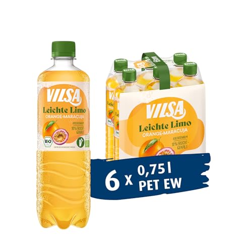 VILSA Leichte Bio Limo Orange-Maracuja, 6 x 0,75 l PET von Vilsa