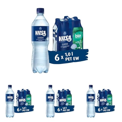 VILSA Mineralwasser Classic, 6 x 1,00 l PET (Packung mit 4) von Vilsa