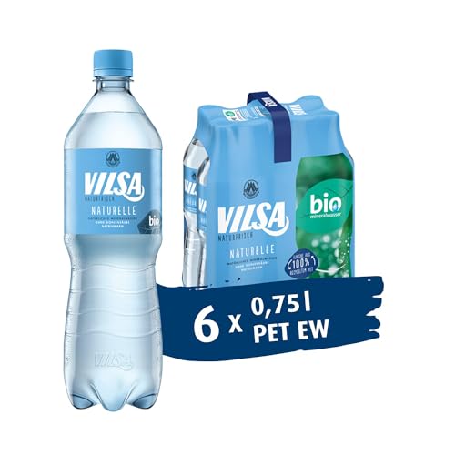 VILSA Mineralwasser naturelle, 6er Pack stilles Mineralwasser, natriumarm & ohne Kohlensäure, in Einweg flaschen (6 x 0,75 l PET) von Vilsa