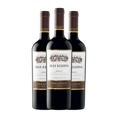 Viña Errazuriz Max Merlot Valle del Aconcagua Reserve 75 cl Rotwein (Karton mit 3 Flaschen von 75 cl) von Viña Errazuriz