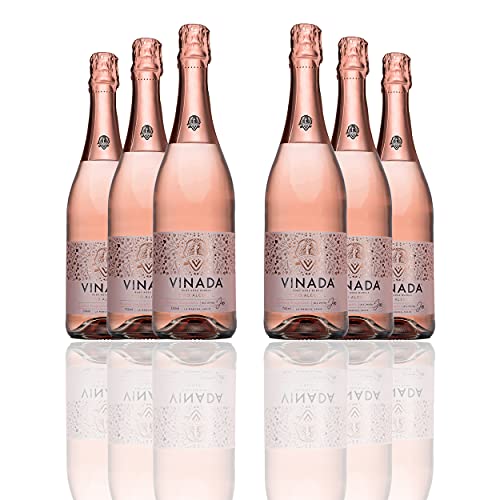 VINADA - Sparkling Rosé - Zero Alcohol Wine - 750 ml (6 Glass Bottles) von Vinada