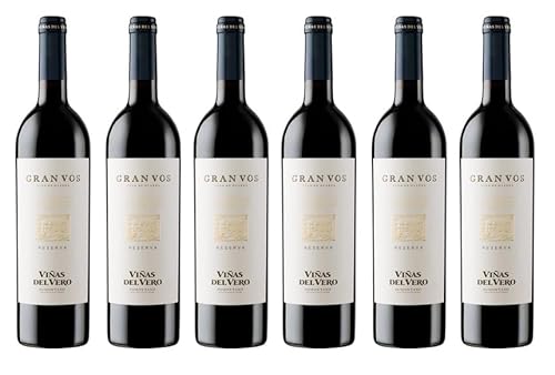 6x 0,75l - 2017er - Viñas del Vero - Gran Vos - Reserva - Somontano D.O.P. - Spanien - Rotwein trocken von Vinas del Vero