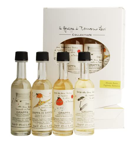 4 Minis Grappa Romano Levi Serfino - Set bestehend aus 5 Grappas mit 50ml - Ein schönes Geschenk für Kenner von Vincent Becker