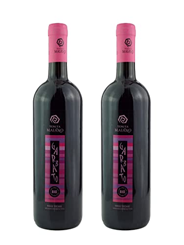 Italienischer Garbato - Trocken Toskana Rotwein I.G.T. Bio und Vegan (2 x 0.75 l) von Vino Eli.D