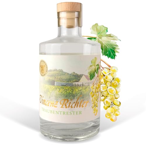 Brennerei Vincenz Richter - Tresterbrand 42% vol (500ml) nach dem Vorbild italienischer Grappa - Fruchtig-milder Edelbrand - Besonderer Obstler Schnaps von Vino Veritas