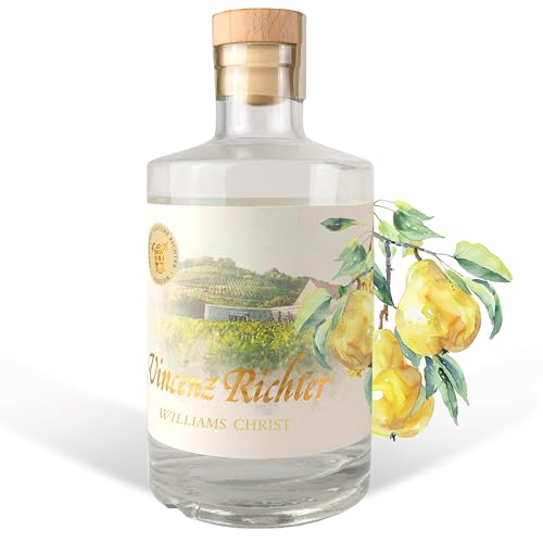 Brennerei Vincenz Richter - Williams Christ Birnenbrand 40% vol (500ml) - Fruchtig-milder Williams Birne Schnaps - Besonderer Birnenbrand - Obstler Edelbrand von Vino Veritas