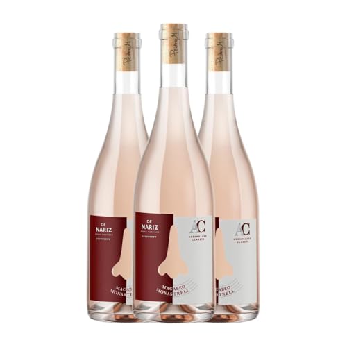 De Nariz Clarete Monastrell Macabeo 75 cl Rosé-Wein (Karton mit 3 Flaschen von 75 cl) von Vinos De Nariz - Pedro Martínez