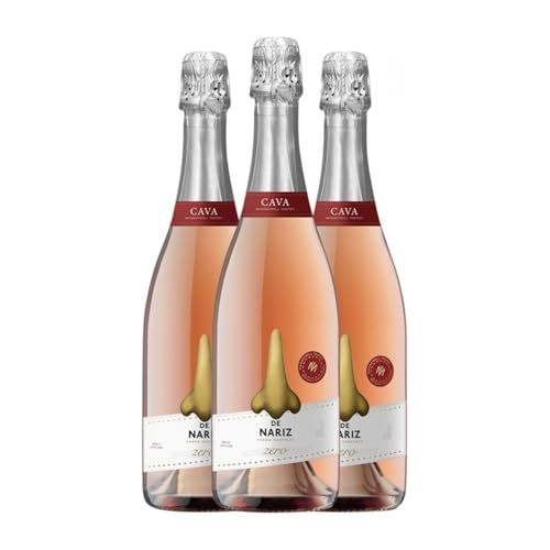 De Nariz Zero Dosage Monastrell Brut Natur Cava 75 cl Rosé Sekt (Karton mit 3 Flaschen von 75 cl) von Vinos De Nariz - Pedro Martínez