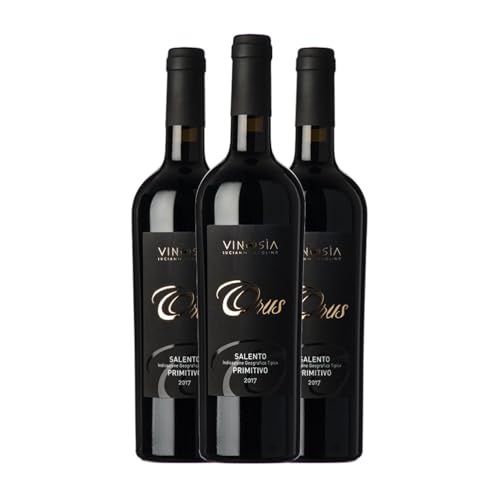 Vinosìa Orus Primitivo Salento 75 cl Rotwein (Karton mit 3 Flaschen von 75 cl) von Vinosìa